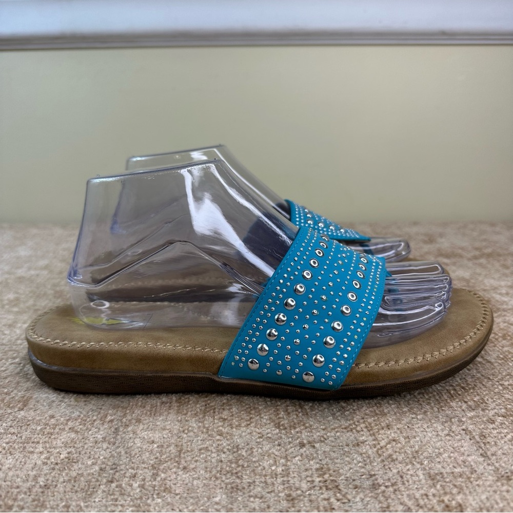 Volatile Temptress Teal Studded Toe-Thong Sandals Women’s Size 10 - Picture 5 of 13